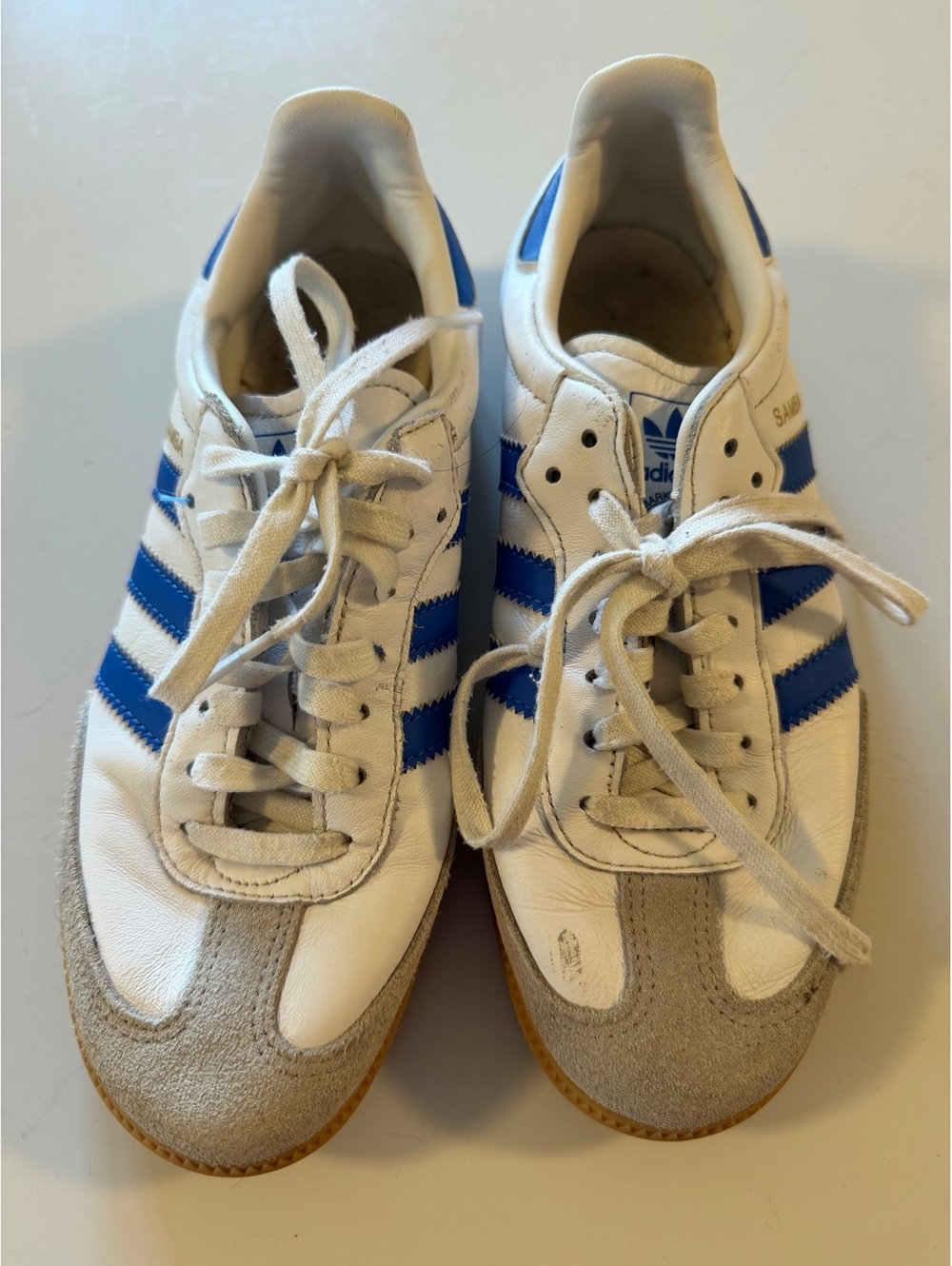 Adidas Samba OG White Blue Gum Leather Sneakers Women’s Size 4 EU 36